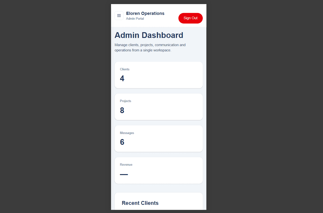Admin Portal — Mobile