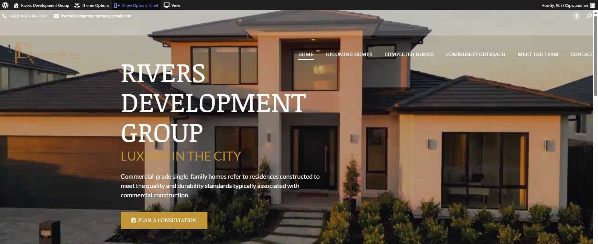 Rivers Development Group website before improvements